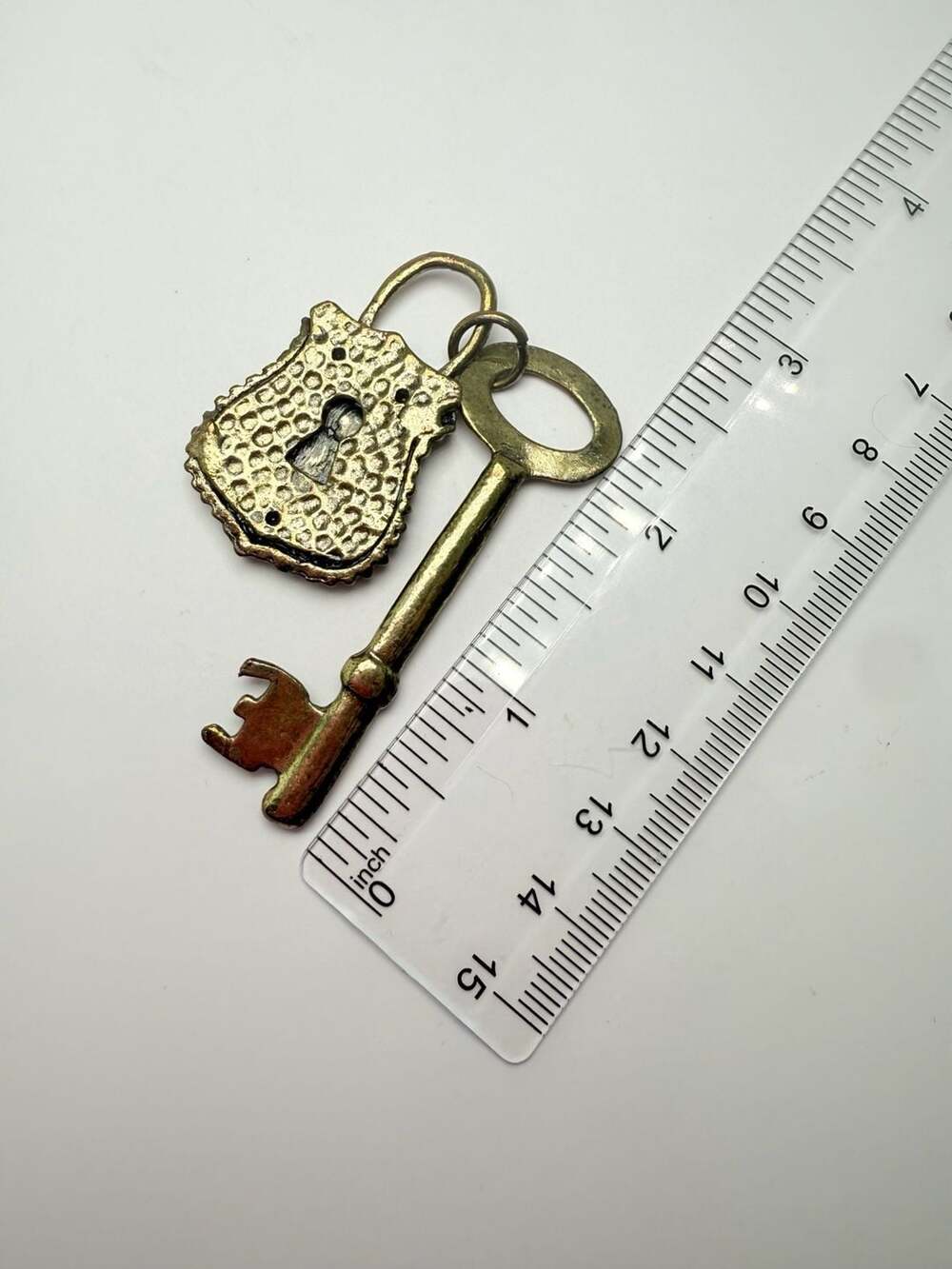 Vintage Brass Padlock And Skeleton Key Decor